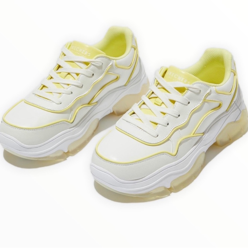 Sketchers Amp’d City Mist Yellow Women’s Sneakers, Size 8.5